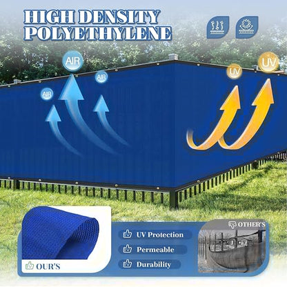 ECOOPTS 8'x100' Privacy Fence Screen Windscreen with Copper Grommets, Fit for Commercial Fence and Residential Garden Outdoor 90% UV Blockage, Cable Zip Ties Included (Blue)