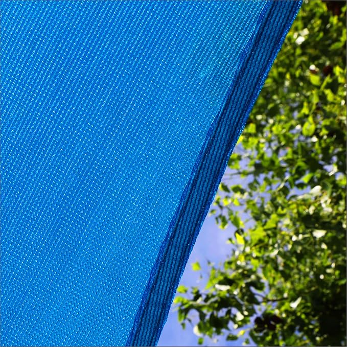 Amgo Custom Size 20' x 22' x 29.7' Blue Right Triangle Sun Shade Sail UPF50+ - Image 9