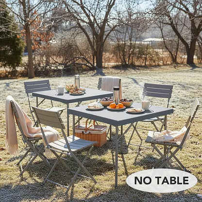 LUSHVIDA 2 Packs Vinyl Card Tablecloth with Flannel Backing 48x48 inch - Waterproof Plastic Picnic Table Cover for Square Folding Table Cloth with Elastic Corners, Light Gray