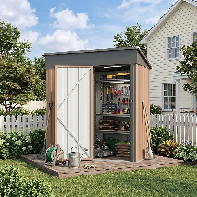 Aoxun 5x3 FT Shed Outdoor Waterproof Storage Shed | Metal Garden Shed - Image 6