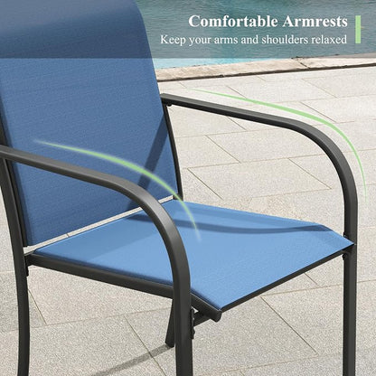 Outdoor Chairs Set of 6, Stackable Patio Dining Chairs - Image 6