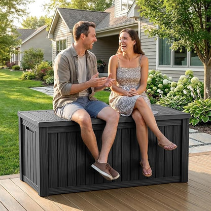 ROJIK 149 Gallon Outdoor Storage Box Waterproof, Weatherproof Deck Boxes - Image 2