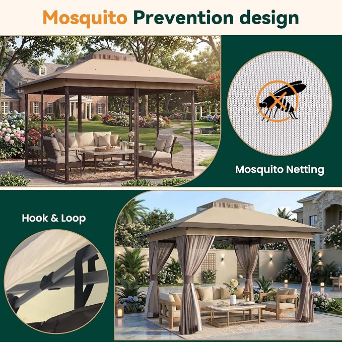 Pop Up Gazebo 11'x11' Canopy Tent, Outdoor Gazebo - Image 7