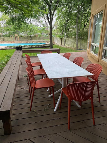 2xhome Set of 2 Patio Dining Chairs | Modern Stackable Outdoor Pool Side Chair - Image 6