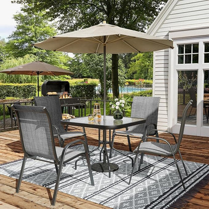 Amopatio Patio Chairs Set of 4, Breathable Garden Outdoor Furniture - Image 2