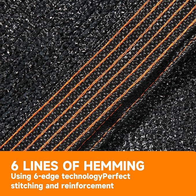 90% Shading Rate 20'x30' Black Shade Cloth, UV Resistant Durable Mesh Tarp - Image 3