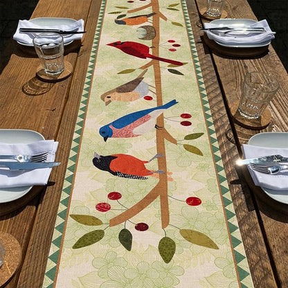 Seliem Summer Birds Tree Branches Table Runner, Cardinal Home Kitchen Dining Decor, Spring Seasonal Farmhouse Decorations Indoor Outdoor Party Supply 13 x 36 Inch