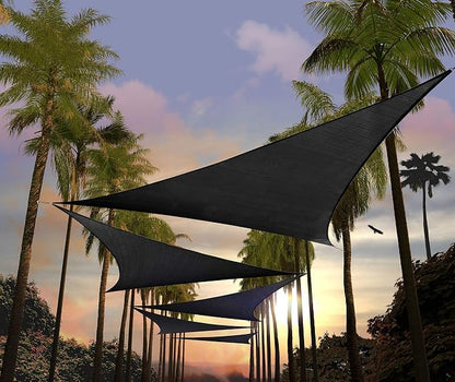 Amgo Custom Size 21' x 21' x 21' Black Triangle Sun Shade Sail UPF50+ AGTAPT12 by Amgo