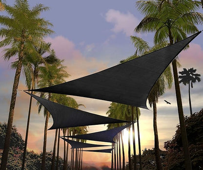 Amgo Custom Size 4' x 4' x 4' Black Triangle Sun Shade Sail UPF50+ AGTAPT12 by Amgo