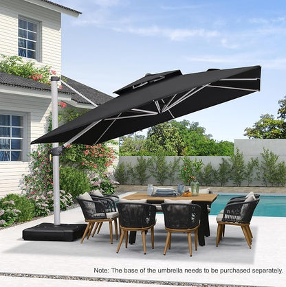 PURPLE LEAF Cantilever Patio Umbrellas 12' x 12' Large Double Top, 3-Yr - Image 2