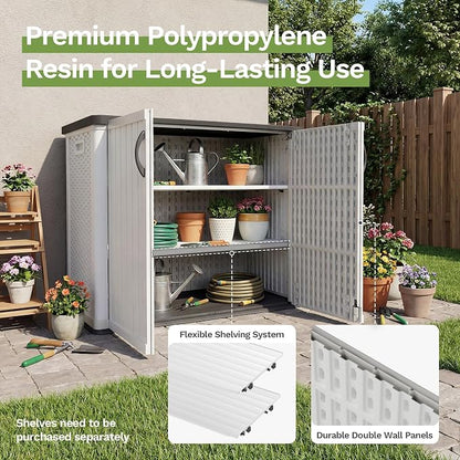Patiowell 26 Cu.ft Plastic Outdoor Storage Cabinet, Lockable Waterproof - Image 6