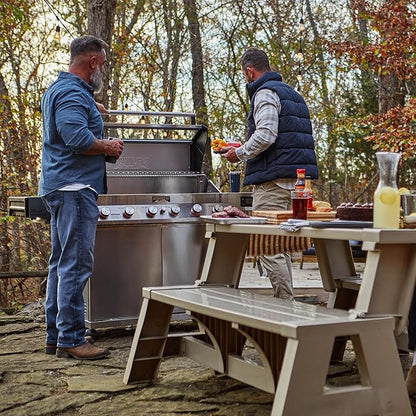 Monument Grills 6-Burner Convertible Natural Gas Smart bbq Grill Stainless Steel Denali 605 with Rotisserie Kit