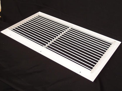 30"w X 8"h Aluminum Adjustable Return/Supply HVAC Air Grille - Full Control Horizontal Airflow Direction - Vent Cover - Wide Front End Overlap - Single Deflection [Outer Dimensions: 31.85"w X 9.85"h]