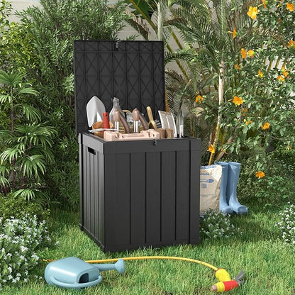 ROJIK 51 Gallon Resin Deck Box, Lockable Waterproof Weatherproof Outdoor - Image 3