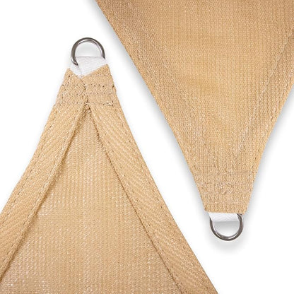 Amgo Custom Size 8' x 12' x 14.4' Sand Beige Right Triangle Sun Shade Sail - Image 8