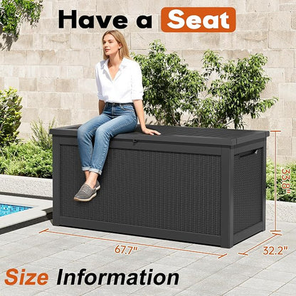 Outdoor Deck Storage Box, Resin Deck Boxes Indoor and outdoor, Waterproof - Image 2