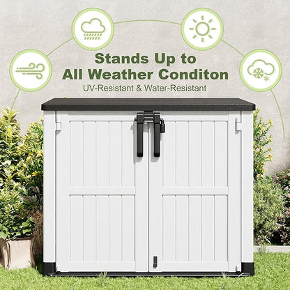 Plastic Outdoor Storage Shed, 36 Cu Ft Waterproof Outdoor Storage Cabinet - Image 2