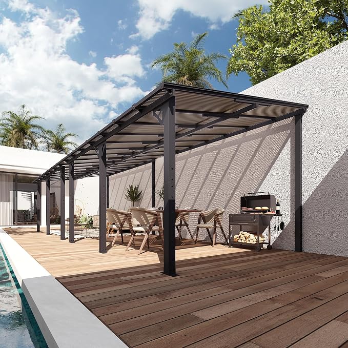 Aoxun 10’x30’ Gazebo with Aluminum Frame & Polycarbonate Panel, Outdoor Patio - Image 9