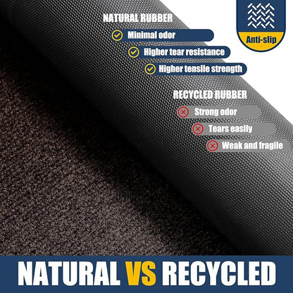 Large Front Door Mat Outside Entrance Indoor Doormat, 47" x 30" Outdoor Mats For Patio Waterproof, Outdoor Door Mats For Outside Entry, Indoor Rugs for Entryway, Sturdy Natural Rubber Entry Mat, Brown