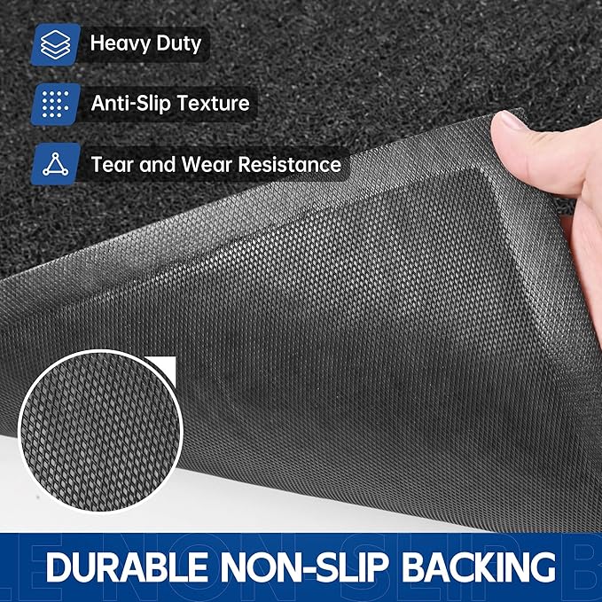 Sturdy Front Door Mat, 48" x 24" Heavy Duty Indoor Outdoor Doormat for Entryway, Fade Resistant, Waterproof Low Profile Entry Mat, Non Slip Welcome Mat for Outside Entrance, Patio, Home