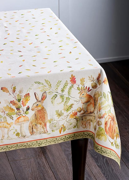 Maison d' Hermine Table Cloth Square Table 100% Cotton 60 x 60 Inches Fall Tablecloth Reusable Everyday Use for Thanksgiving Christmas Decorations Dining Farmhouse Party (Pumpkin Passion)