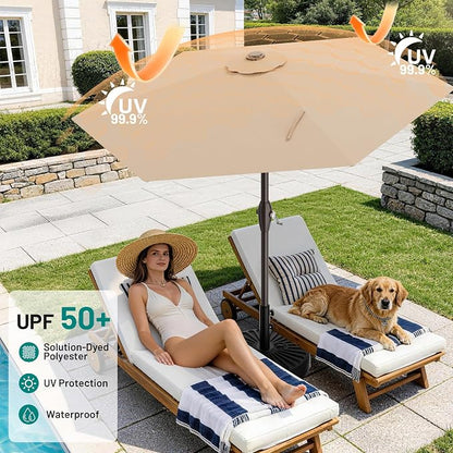 7.5FT Patio Umbrella Table Market Umbrella w/Tilt and Crank, Heavy-Duty Outdoor - Image 4