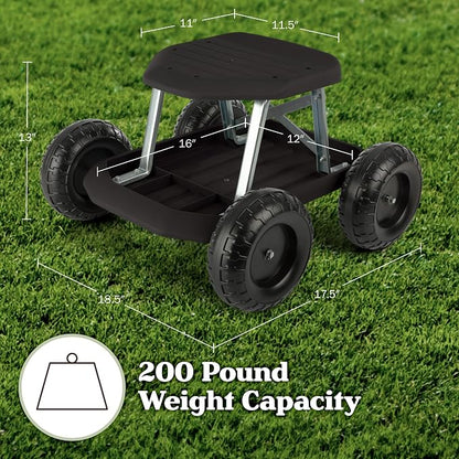 Pure Garden Rolling Garden Seat - Image 2