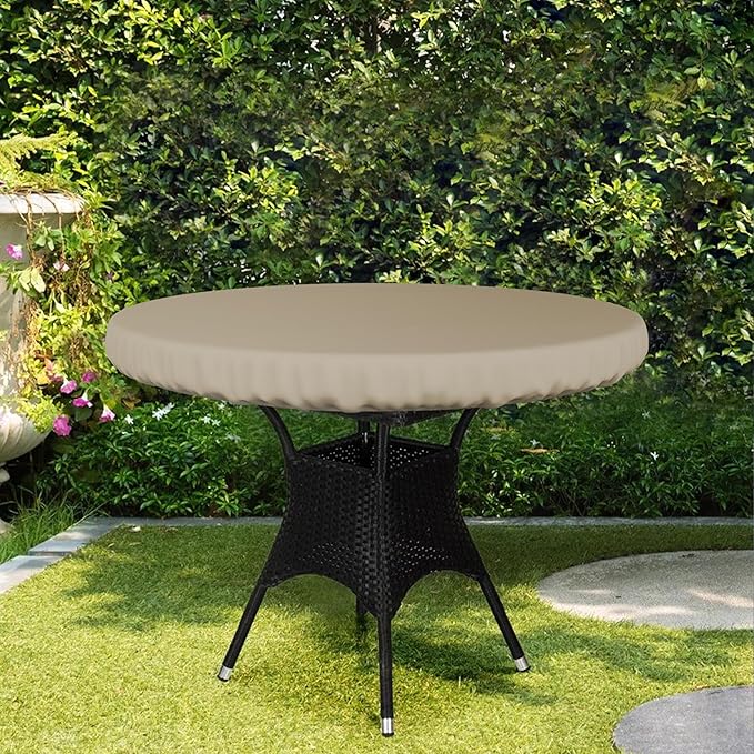 Covers & All Round Table Top Cover, 12 Oz Waterproof UV & Weather Resistant Patio Table Cover, Outdoor Table Cover for Patio Outdoor Furniture & Coffee Table (41" Dia x 4" H Inches, Beige)