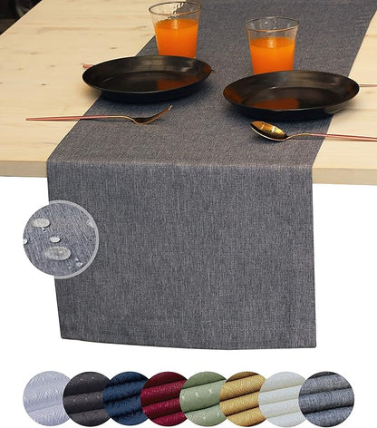 Grey Table Runner 48 inch, Gray Dresser Scarf, Waterproof Coffee Table Runner, Outdoor Small Dining Table Runners, Decor for Fiesta, Dinner Parties, Wedding, Thanksgiving, Halloween, Christmas