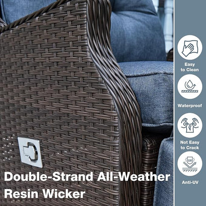 2 Pieces Outdoor Wicker Recliner - Image 6