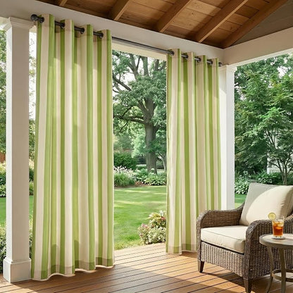 4 Panels Outdoor Stripe Curtains - Image 2