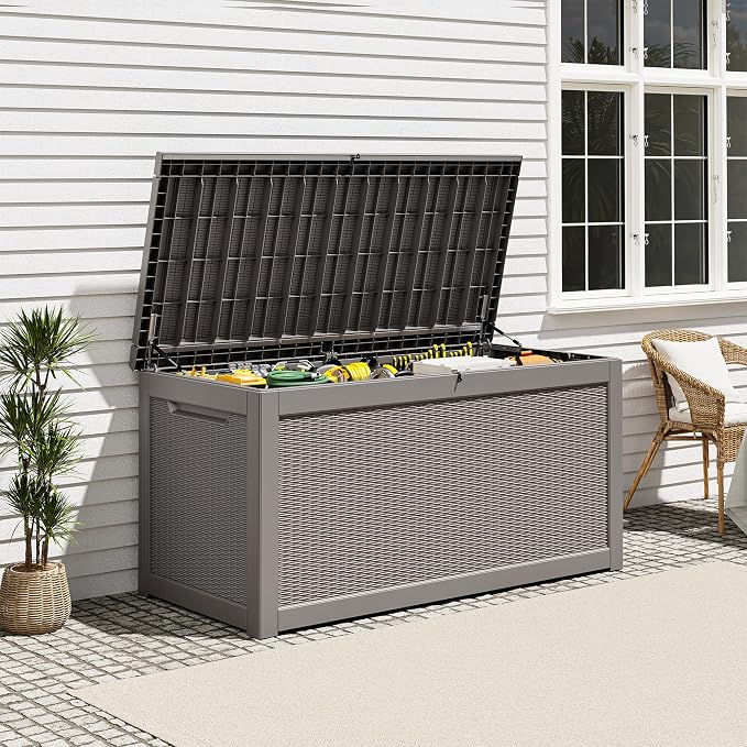 Outdoor Deck Storage Box, Resin Deck Boxes Indoor and outdoor, Waterproof - Image 5
