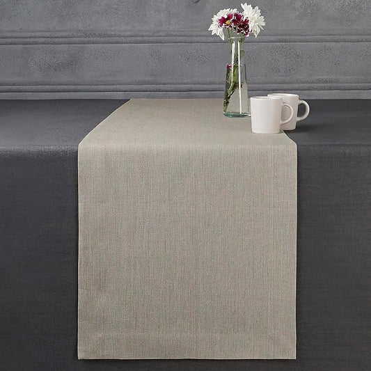 D'Moksha Homes Linen Natural Table Runner 108 Inches Long - 100% Pure Linen Dining Table Runner 14 x 108 Inch for Valentines, Holiday - Machine Washable
