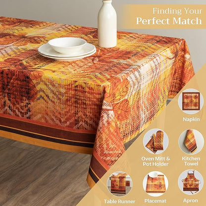 Maison d' Hermine Table Cloth Square Table 100% Cotton 54 x 54 Inches Fall Tablecloth Reusable Everyday Use for Thanksgiving Christmas Decorations Dining Farmhouse Party (Thanksgiving Tartan)