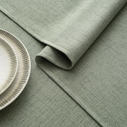 MIULEE Sage Green Linen Polyester Tablecloth 60x84 Inch Spring Rectangle Table Cloth Waterproof,Stain Resistant & Wrinkle Resistant for Dining Party Wedding
