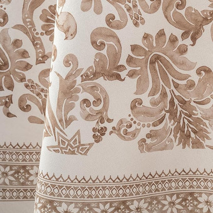 Maison d' Hermine Table Cloth Round Table 100% Cotton 69 Inches Fall Tablecloth Reusable Everyday Use for Thanksgiving Christmas Decorations Dining Farmhouse Party (Allure)