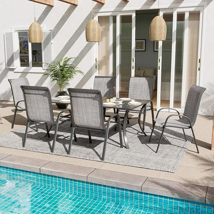 Amopatio Patio Chairs Set of 6, Outdoor Stackable Dining Chairs - Image 2