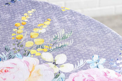 Maison d' Hermine Table Cloth Round Table 100% Cotton 69 Inches Tablecloth Reusable Decorative for Dining Room, Farmhouse, Home, Party, Festive & Wedding Spring Summer - Sweet Rose Lavender - Lush