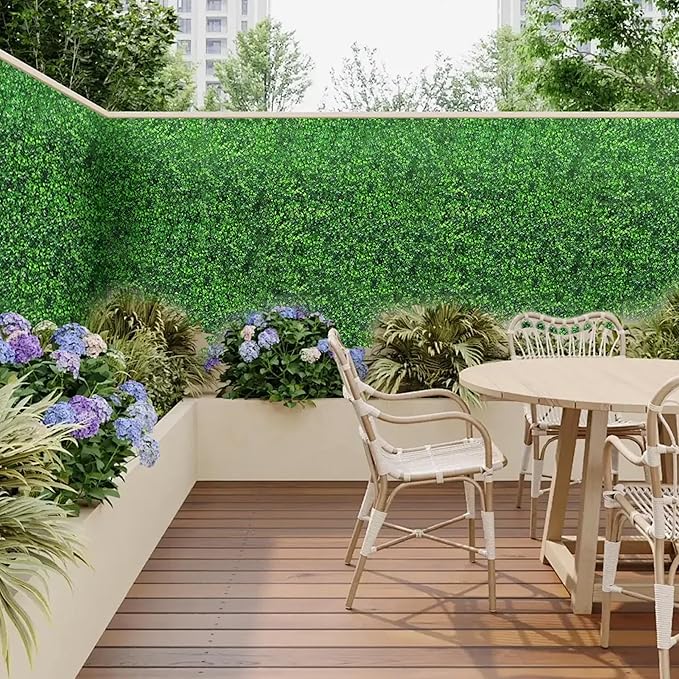 24PCS 24x16inch Artificial Boxwood Panels - UV Protected Privacy Screen Indoor Outdoor Garden Fence