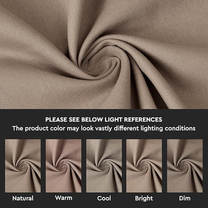 Encasa XO Table Runner 13"x104" Long | Cotton Canvas Fabric | Beige Solid Color | Machine Washable & Durable