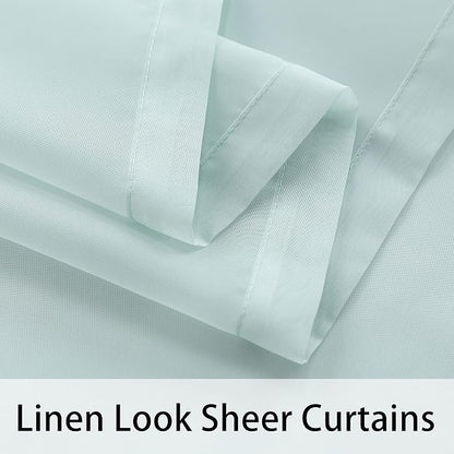 BONZER Sheer Outdoor Curtains for Patio Waterproof 2 Panels | Wide Grommet - Image 4