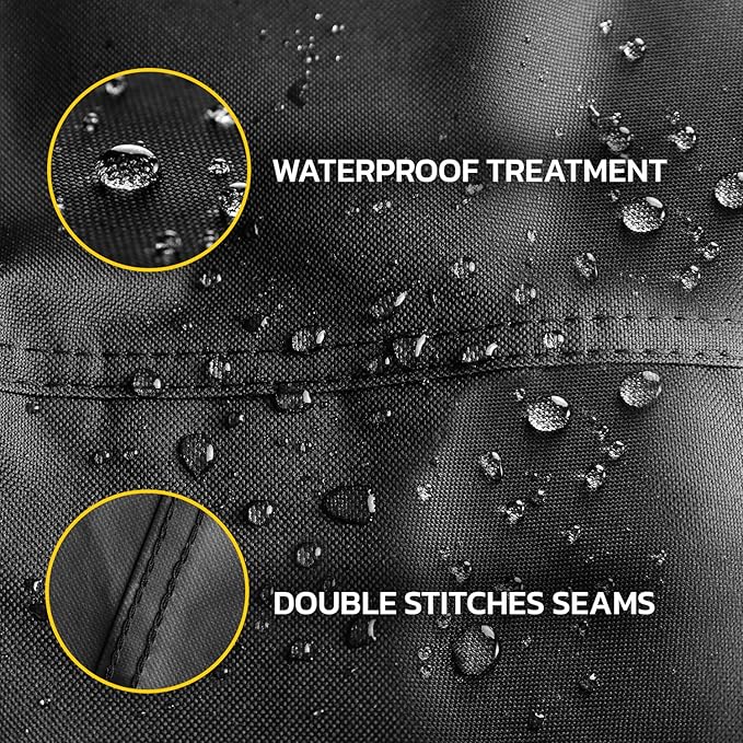 Seal Skin Covers Outdoor Fire Pit Cover – Round 36” Dia X 20”H, Heavy Duty Waterproof Fabric with PVC Coating, Windproof, Tear & Weather Resistant Fire Table Cover for Patio, Black
