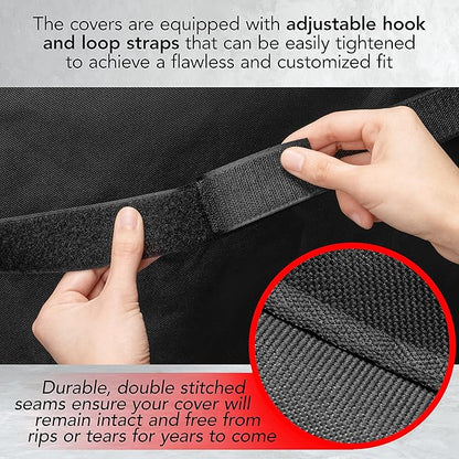Heavy Duty Smoker Cover, 40 Inch – Waterproof, Weather Resistant, UV & Fade Resistant with Adjustable Straps – BBQ Cover for Flat Grill, Black