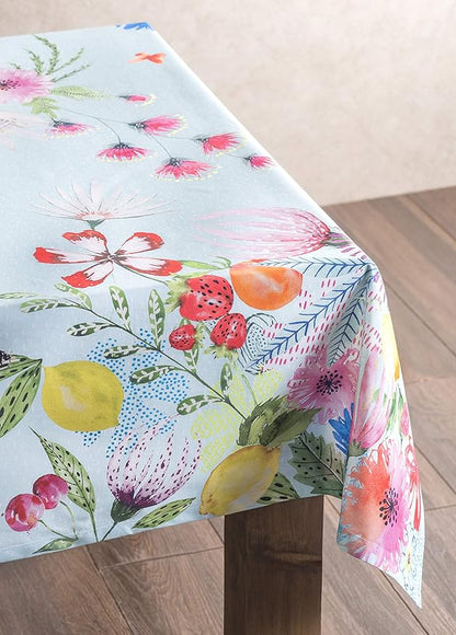 Maison d' Hermine Table Cloth Rectangle Table 100% Cotton 60 x 90 Inches Tablecloth Reusable Decorative for Dining Room, Farmhouse, Home, Party, Festive & Wedding Spring Summer - Jardin D'Ete - Mint