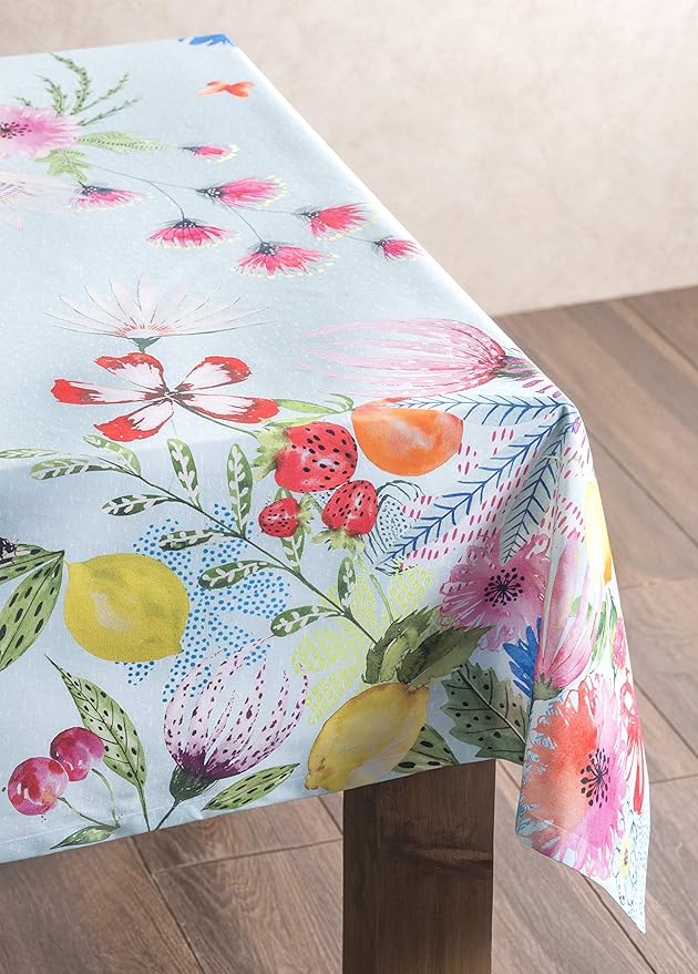 Maison d' Hermine Table Cloth Square Table 100% Cotton 54 x 54 Inches Tablecloth Reusable Decorative for Dining Room, Farmhouse, Home, Party, Festive & Wedding Spring Summer - Jardin D'Ete - Mint
