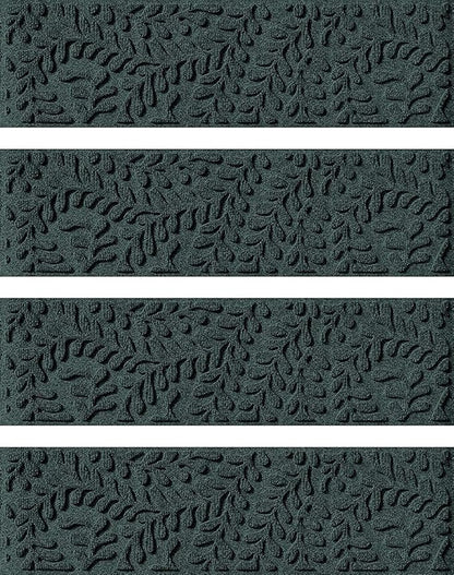 Waterhog Stair Treads (Set of 4) – 8 1/2 x 30 Inches, Durable,Water-Trapping, Indoor/Outdoor Floor Covering, Boxwood Collection – Made in USA, Evergreen