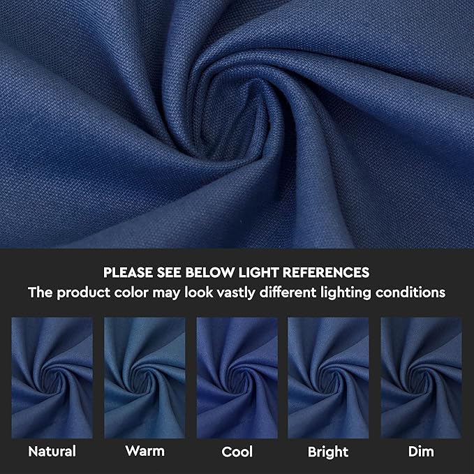 Encasa XO Table Runner 13"x104" Long | Cotton Canvas Fabric | Cobalt Solid Color | Machine Washable & Durable