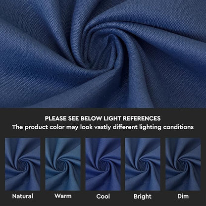Encasa XO Table Runner 13"x59" Long | Cotton Canvas Fabric | Cobalt Solid Color | Machine Washable & Durable