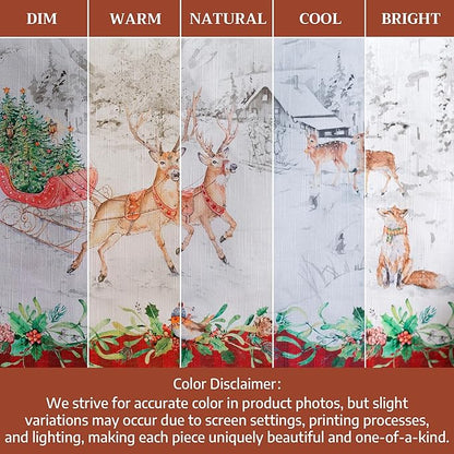 Maison d' Hermine Table Cloth Rectangle Table 100% Cotton 70 x 108 Inches Fall Tablecloth Reusable Everyday Use for Thanksgiving Christmas Decorations Dining Farmhouse Party (Christmas Tradition)