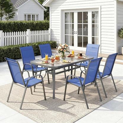 MAMIZO Patio Dining Chairs, Stackable Textilene Chair Set of 4, - Image 8